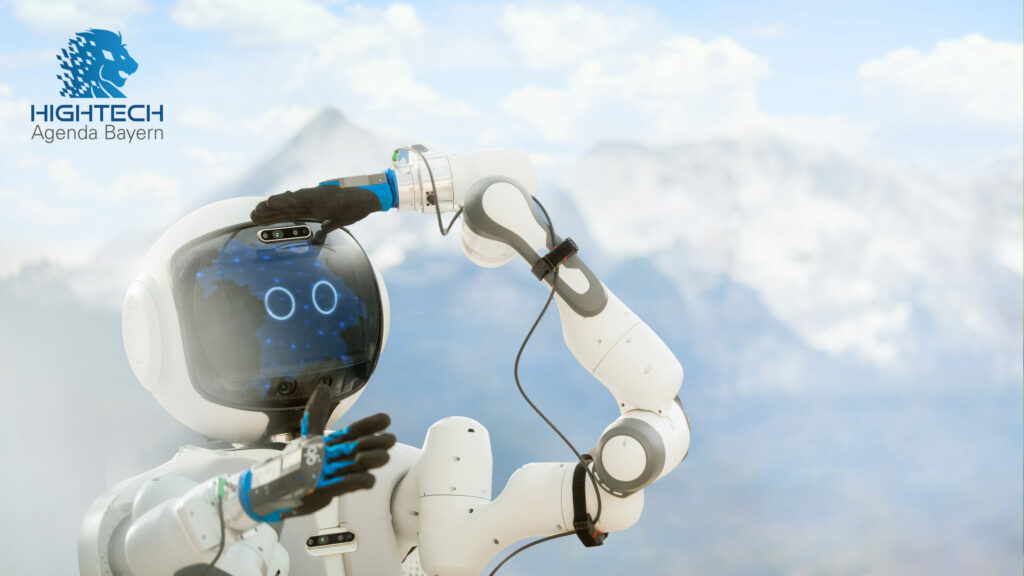 Roboter GARMI vor Bergkulisse