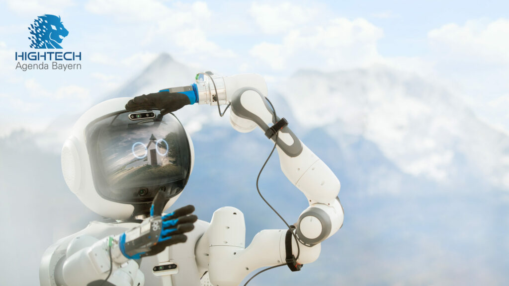 Roboter GARMI vor Bergkulisse